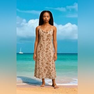 Rampage Cream and Brown Dress